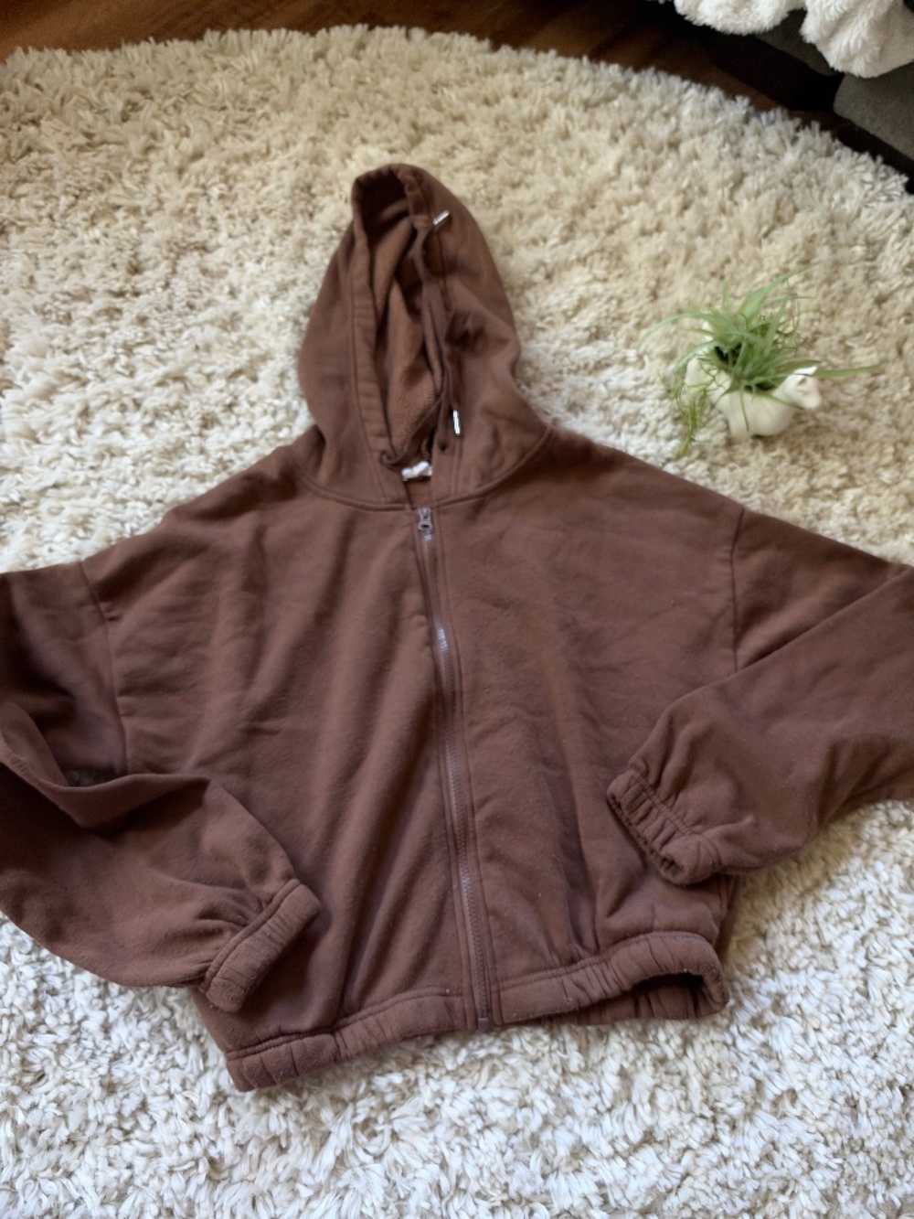 Cult favorite classic vintage retro puffy street oversized Brown Hooded Zip Jack